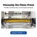 What is the effect of ink viscosity on a flexo printing press?