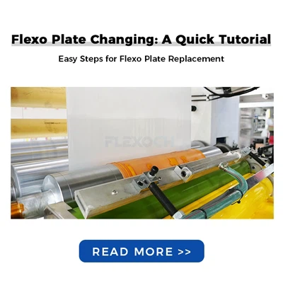 How do you change the plates on a flexo printing press?