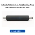 How do you maintain the anilox roll in a flexo printing press?