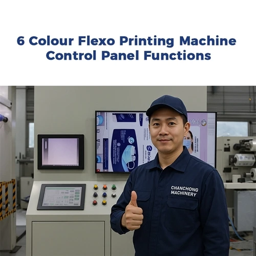 What is the function of the control panel in a 6 Colour Flexo Printing Machine?