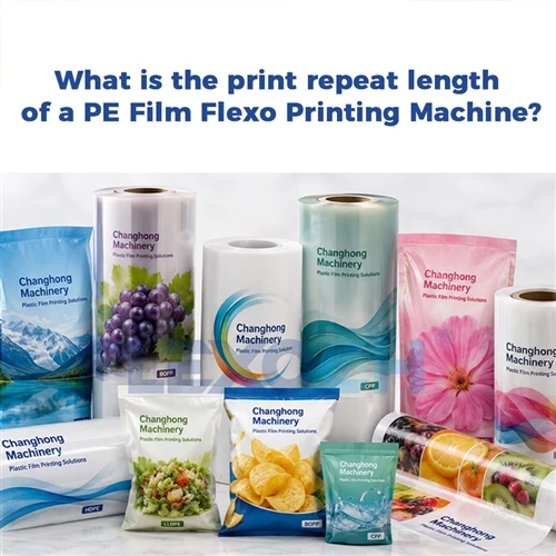 What is the print repeat length of a PE Film Flexo Printing Machine?