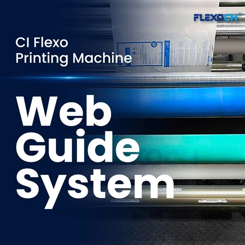 What is the role of the web guide system in a Flexo Printing Machine?