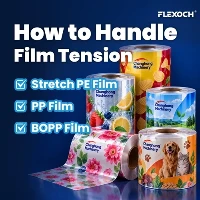 How does a PE film printing machine handle film tension?