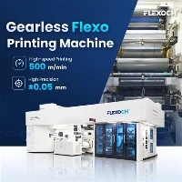 How often should the plates in a flexographic machine be replaced?